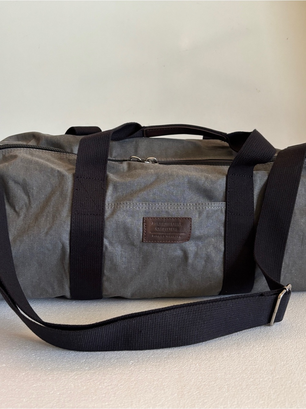 American Eagle Outfitters Charcoal Grey Canvas Duffle Bag